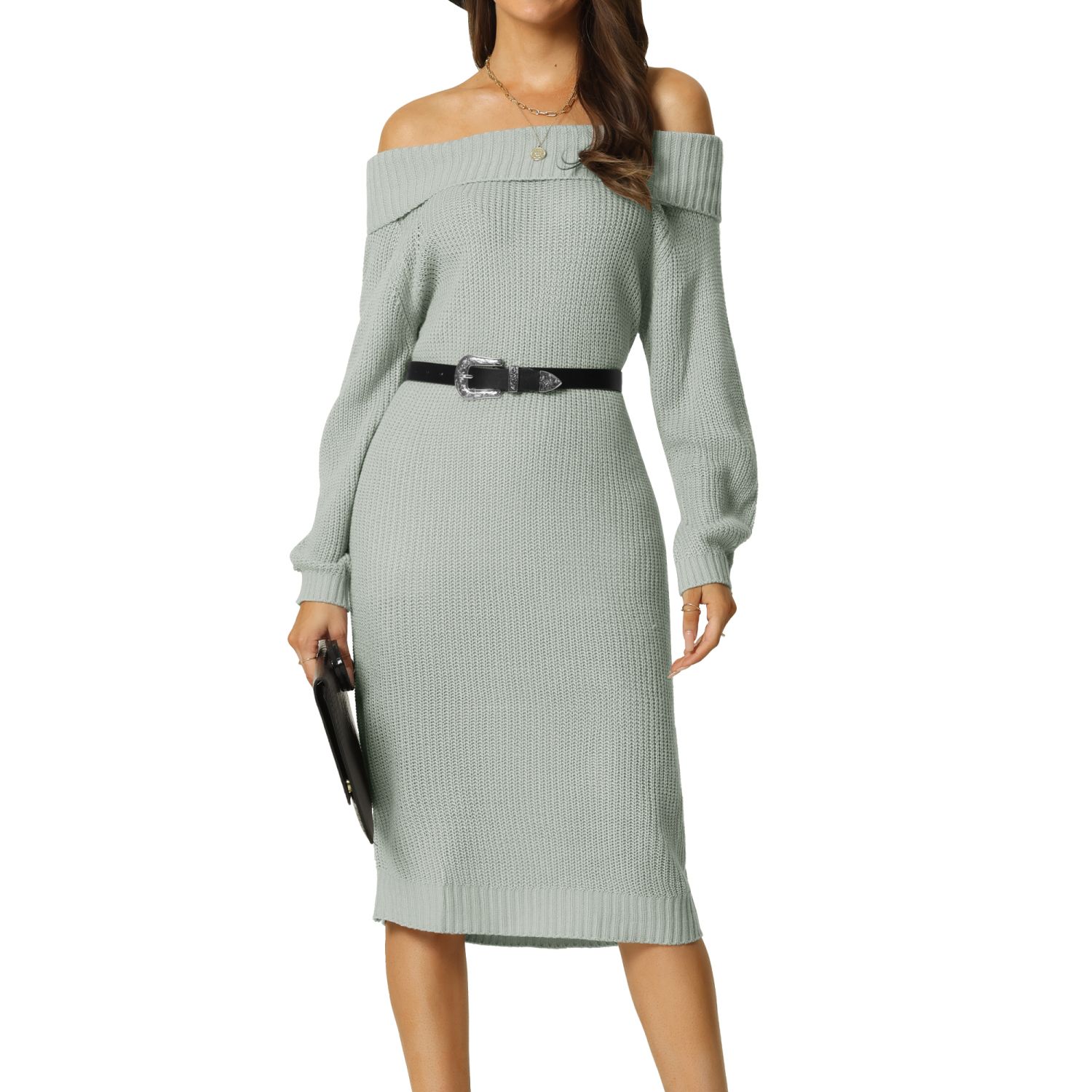 Sweater Dress Amazon Women's Fall Color Block Striped Chunky Sweater Ribbed  Knit Turtleneck Maxi Dress
