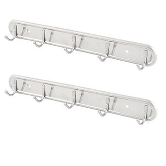 Bedroom Washroom Wall Mounted 5 Hooks Towel Hat Coat Hanger Holder Rack 2 pc