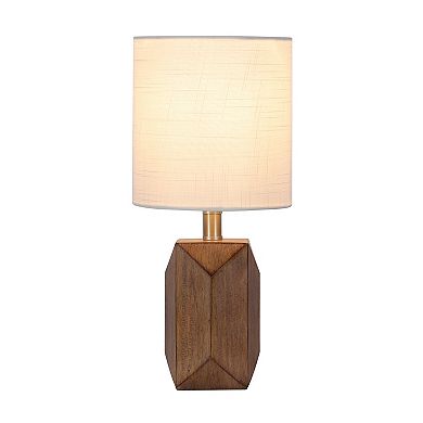 Rectangle Walnut Base Accent Table Lamp