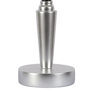 Stick Brushed Silver Tone Accent Table Lamp