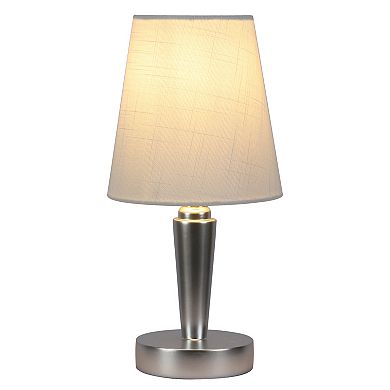 Stick Brushed Silver Tone Accent Table Lamp