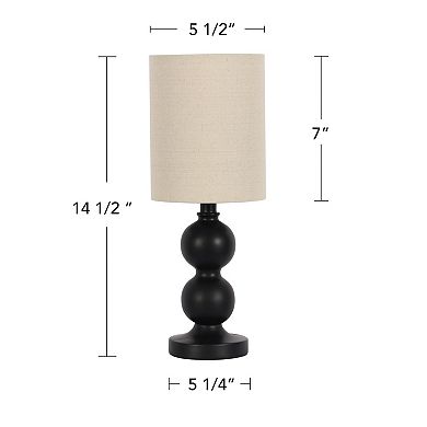 Double Ball Black Base Accent Table Lamp