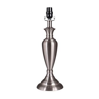 Turned Brushed Silver Tone Accent Lamp Base