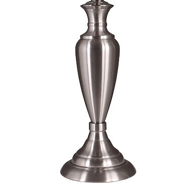 Turned Brushed Silver Tone Accent Lamp Base