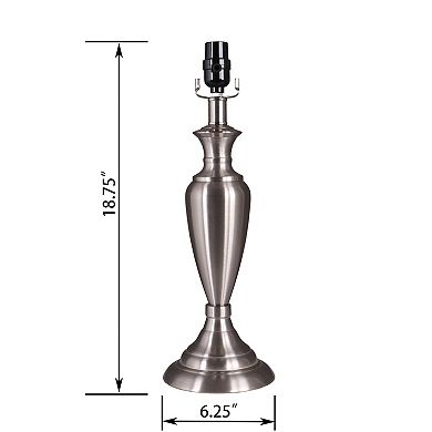 Turned Brushed Silver Tone Accent Lamp Base