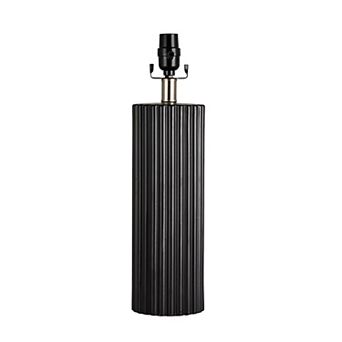 Black Modern Ceramic Stripe Column Accent Lamp Base