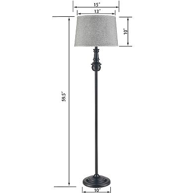 Traditional Black Turned Stick Floor Lamp