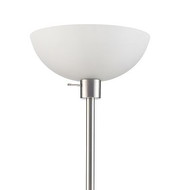 Brushed Silver Tone Torchiere Floor Lamp