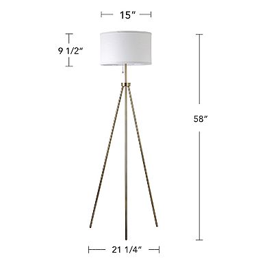 Brass Tripod Floor Lamp