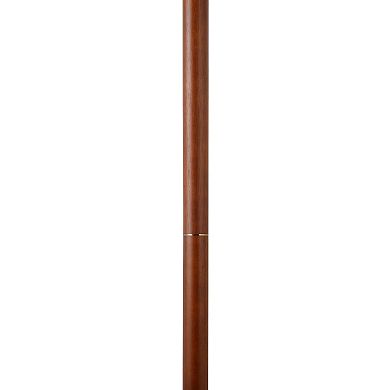 Walnut and Brass Modern Stick Floor Lamp