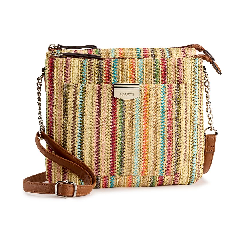 Rosetti Midge Mid Crossbody Bag, Mini White Straw