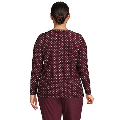 Plus Size Lands' End Long Sleeve Performance V-Neck Top