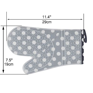 Kitchen Utensils Silicone Pattern Heat Resistant Oven Mitt Glove White
