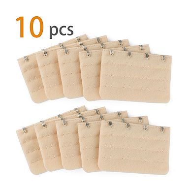 Bra Extensions Elastic Bra Extenders 3 Rows 4 Hooks, 10 Pcs