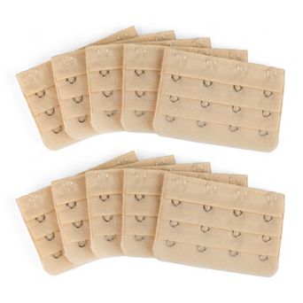 Bra Extensions Elastic Bra Extenders 3 Rows 4 Hooks, 10 pc