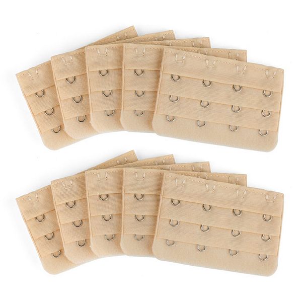 Bra Extensions Elastic Bra Extenders 3 Rows 4 Hooks, 10 Pcs
