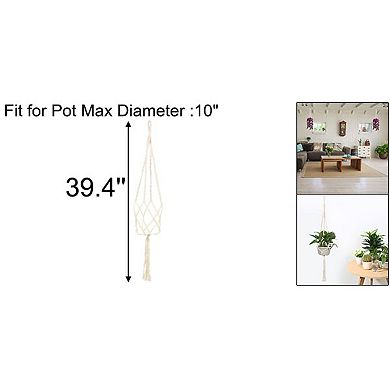 Macrame Plant Hanger Holder Garden Wall-mounted Rope Hanging 39.4 Inch Length