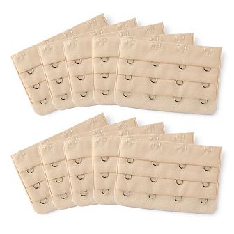 Bra Extensions Elastic Bra Extenders 3 Rows 4 Hooks, 10 pc