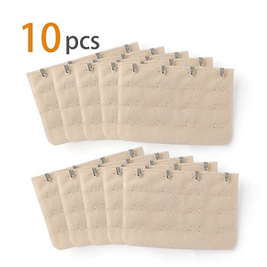 Bra Extensions Elastic Bra Extenders 3 Rows 4 Hooks, 10 Pcs