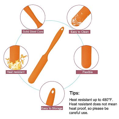 Silicone Spatula Heat Resistant Non Stick Jar Spatula for Cooking Baking