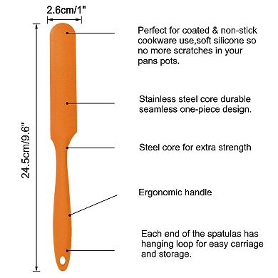 Silicone Spatula Heat Resistant Non Stick Jar Spatula for Cooking Baking