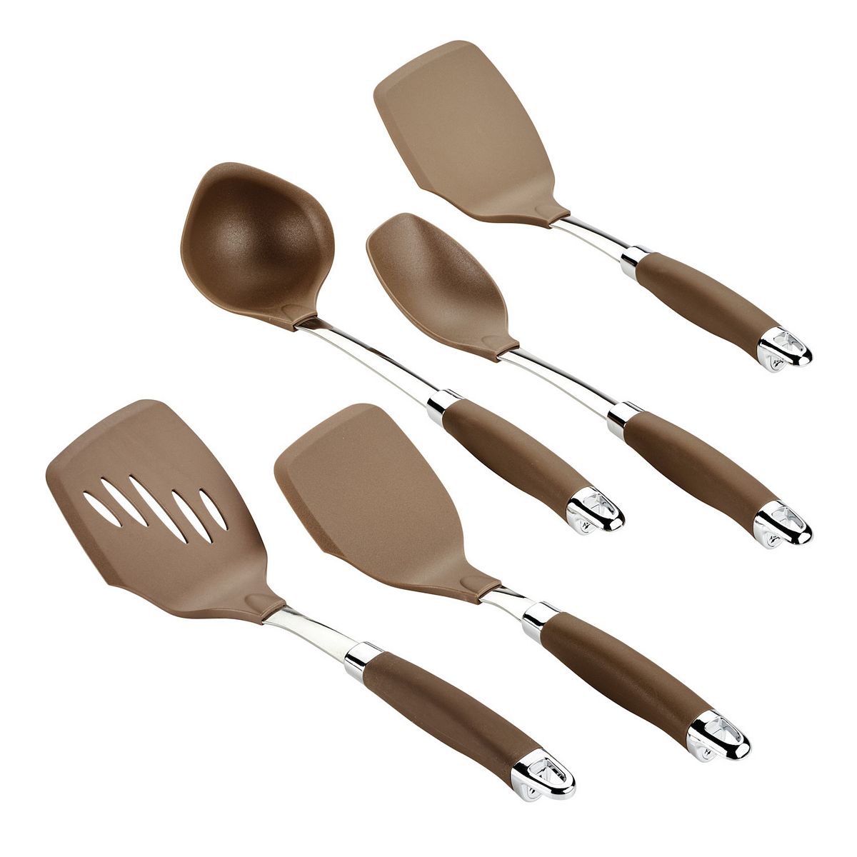 Anolon SureGrip Nonstick Kitchen Utensils 5-Piece Set - Brown