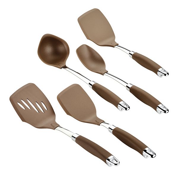 Set of Wooden Handled Cooking Utensils - Dishwasher Safe - Nylon Spoons and  Spatulas! - DIY Tool Supply