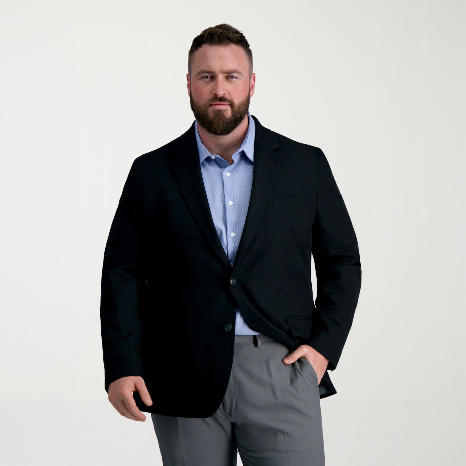 Мужские пиджаки Big & Tall Haggar® The Active Series™ Sport Coat, цвет: Чёрный — фото 1