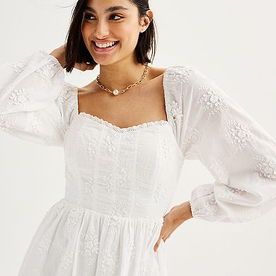 Juniors' SO Corset Eyelet Dress