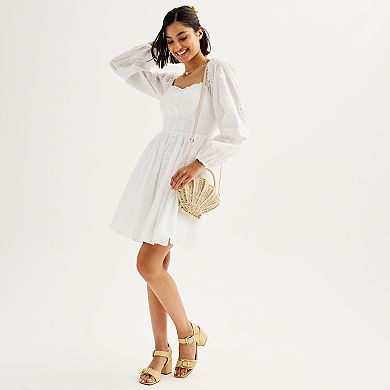 Juniors' SO Corset Eyelet Dress