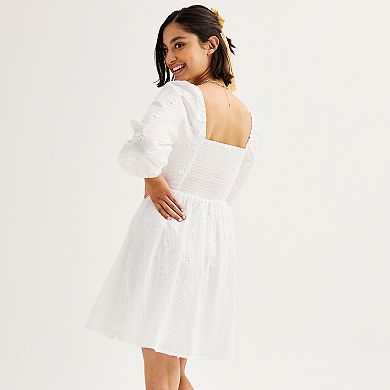 Juniors' SO Corset Eyelet Dress