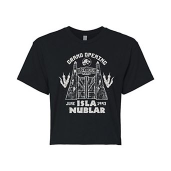 Juniors' Jurassic Park Isla Nublar Cropped Tee