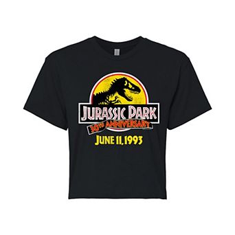 Juniors' Jurassic Park 30th Anniversary Cropped Tee