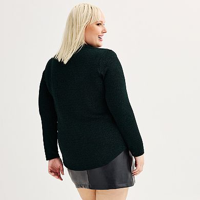 Plus Size Grace Drape Neck Metallic Top