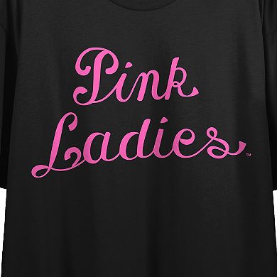 Juniors' Grease Pink Ladies Logo Cropped Graphic Tee