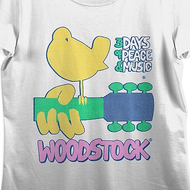 Juniors' Woodstock Logo Graphic Tee