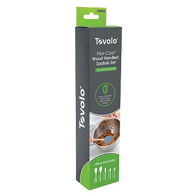Tovolo Flex-Core 5-pc. Silicone Spatula with Wood Handle Set