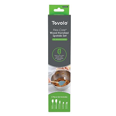 Tovolo Flex-Core 5-pc. Silicone Spatula with Wood Handle Set