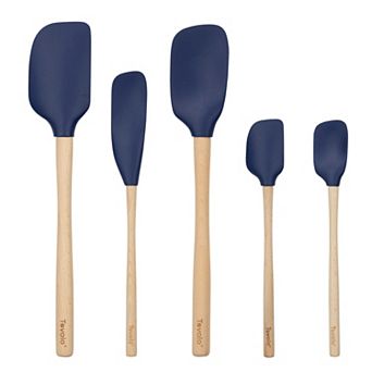 Tovolo Flex-Core 5 pc Silicone Spatula with Wood Handle Set