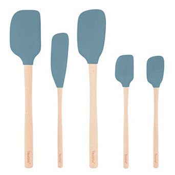 Tovolo Flex-Core 5 pc Silicone Spatula with Wood Handle Set