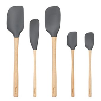 Tovolo Flex-Core 5 pc Silicone Spatula with Wood Handle Set