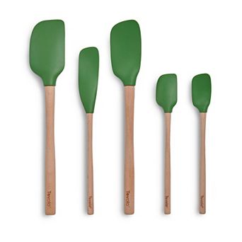 Tovolo Flex-Core 5 pc Silicone Spatula with Wood Handle Set