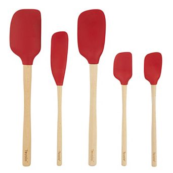 Tovolo Flex-Core 5 pc Silicone Spatula with Wood Handle Set