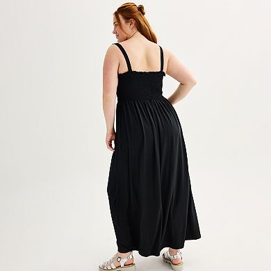 Juniors' Plus Size SO® Smocked Maxi Dress