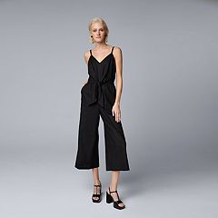  ECOWISH Women Long Pants Jumpsuit: Spring Dressy Sleeveless Wide  Leg Romper V Neck Solid color one piece Overalls Black S : Clothing, Shoes  & Jewelry