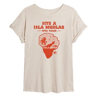 Juniors' Jurassic Park Isla Nublar 1993 Tour Oversized Tee