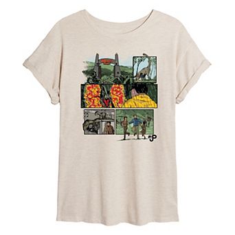 Juniors' Jurassic Park Comic Oversized Tee
