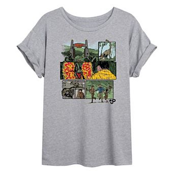 Juniors' Jurassic Park Comic Oversized Tee