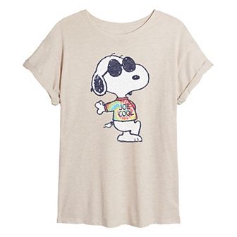 Juniors' Peanuts Snoopy Tie Dye Oversized Tee