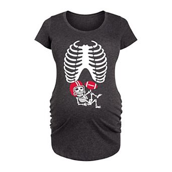 Maternity Skeleton Baby Football Graphic Tee